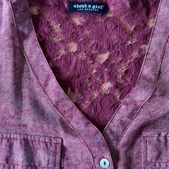 about a girl LA Mixed Media Blouse - Picture 8 of 8